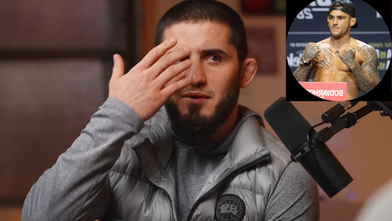 Islam Makhachev Points The Mark Dustin Poirier Left On His Head For Life While Praising The Diamond