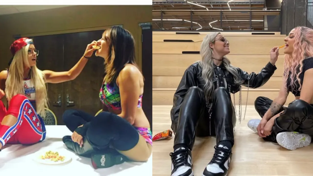Locker Room connection between Rhea Ripley and Liv Morgan