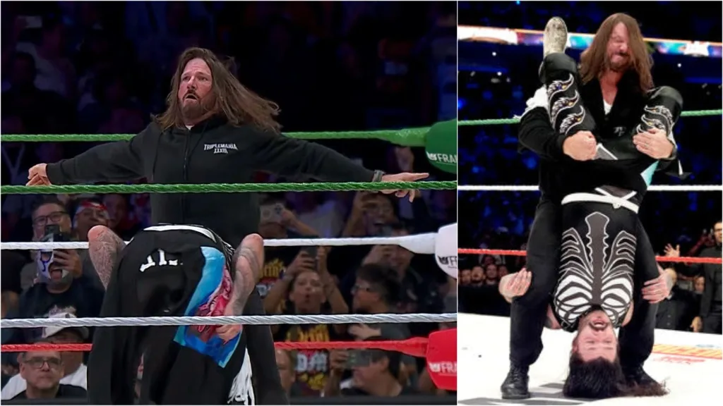 AJ Styles attacks Dominik Mysterio